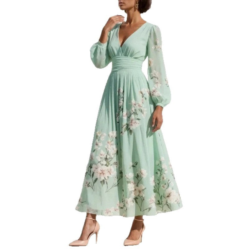 Floral Women's Midi Dress | Chic Elegant Feminine Fashion Style - Rimeen.com